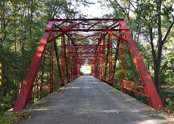 Historic red bridge