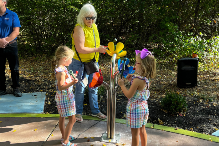 musical playground equipment on the pennsy trail in cumberland indiana
